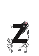 Zig Zag Zebra <br/>(z as in zip)